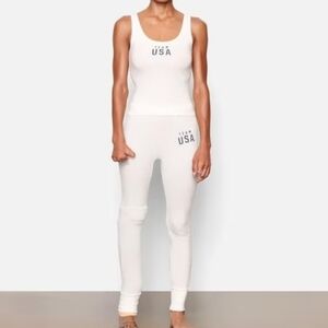 NWT SKIMS Team USA White 2 Piece SET Tank Leggings 4X